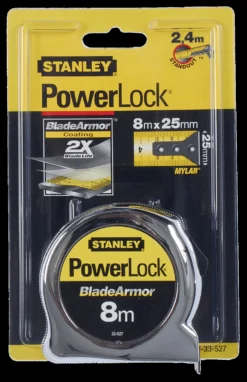 Stanley Rolbandmaat Powerlock Blade Armor - 8 Meter -Stanley Verkoopwinkel 0 33 527 P1 1
