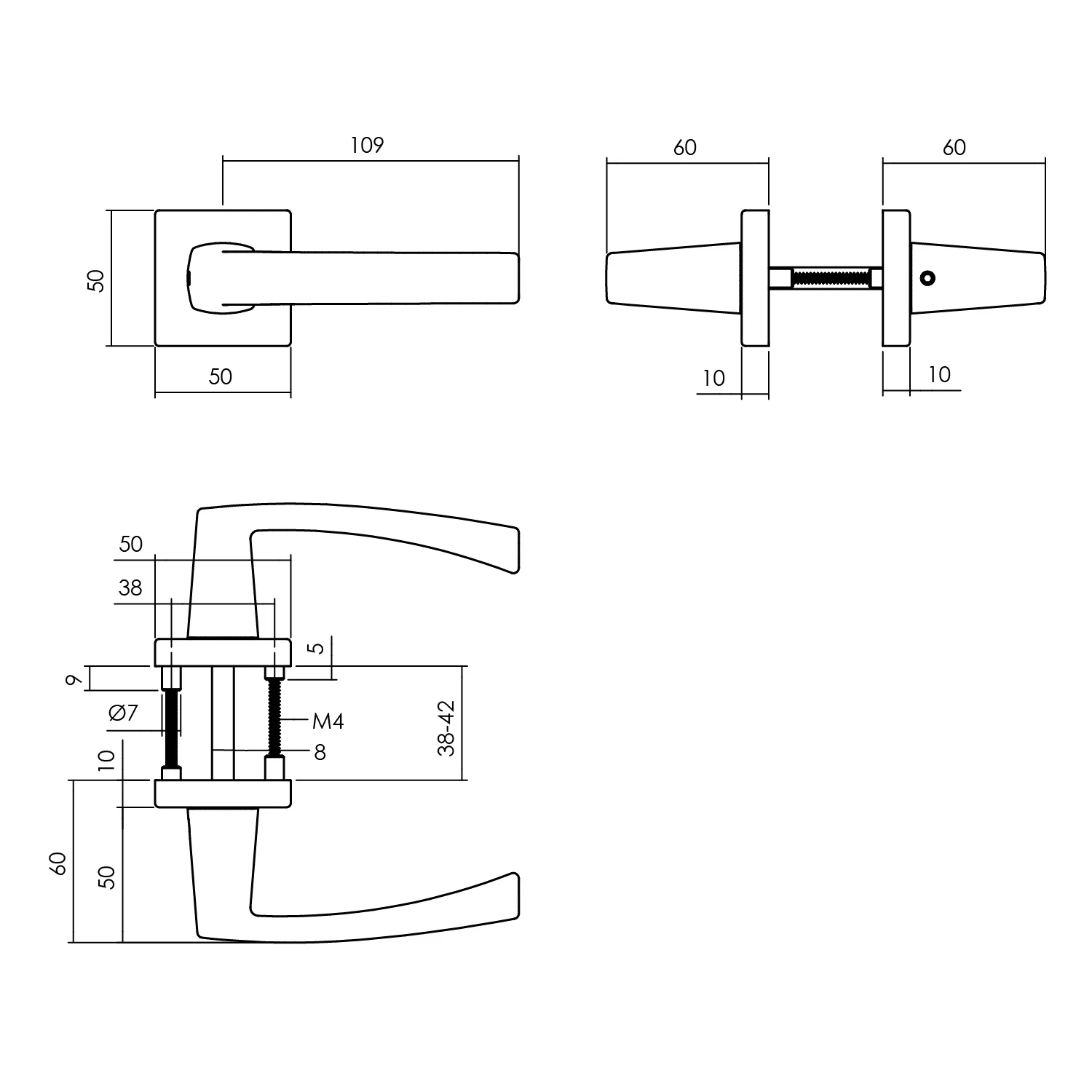 Intersteel Deurkruk Moora Op Rozet 55x55x10 Mm Aluminium Zwart 2 Intersteel Deurkruk Moora Op Rozet 55x55x10 Mm Aluminium Zwart - Afbeelding 2