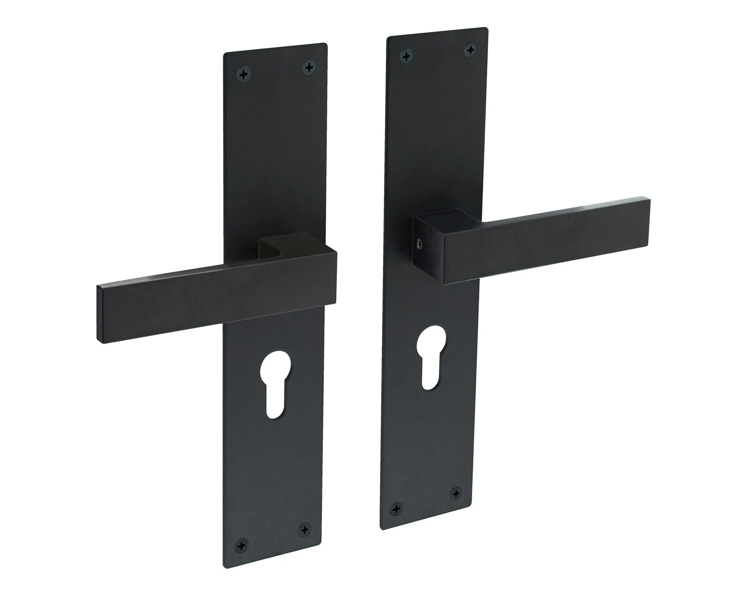 Intersteel Deurkruk Amsterdam Met Schild 250x55x2mm Profielcilindergat 55mm Zwart 1 Intersteel Deurkruk Amsterdam Met Schild 250x55x2mm Profielcilindergat 55mm Zwart