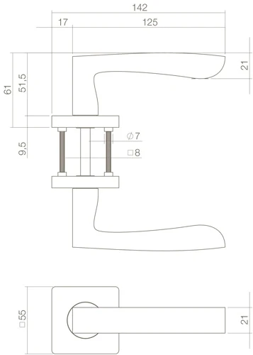 Intersteel Deurkruk Minos Op Vierkant Rozet Mat Zwart 2 Intersteel Deurkruk Minos Op Vierkant Rozet Mat Zwart - Afbeelding 2