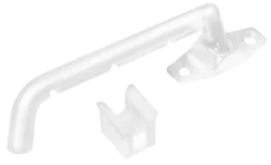 Verstelbare Kierstandhouder Met Veiligheidssluiting Incl. Sluithaken (type SH 861B En SH 862B) / Voor Naar Buitendraaiende Deuren En Ramen / Staal Wit Geëpoxeerd