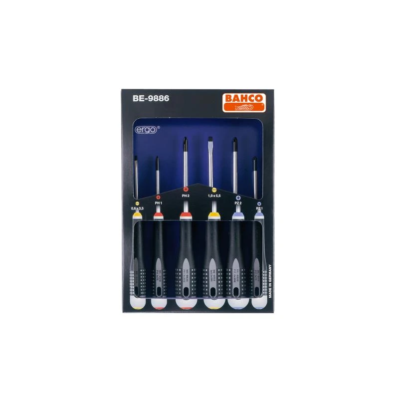 Bahco Schroevendraaierset BE9886 6-Delig 1 Bahco Schroevendraaierset BE9886 6-Delig