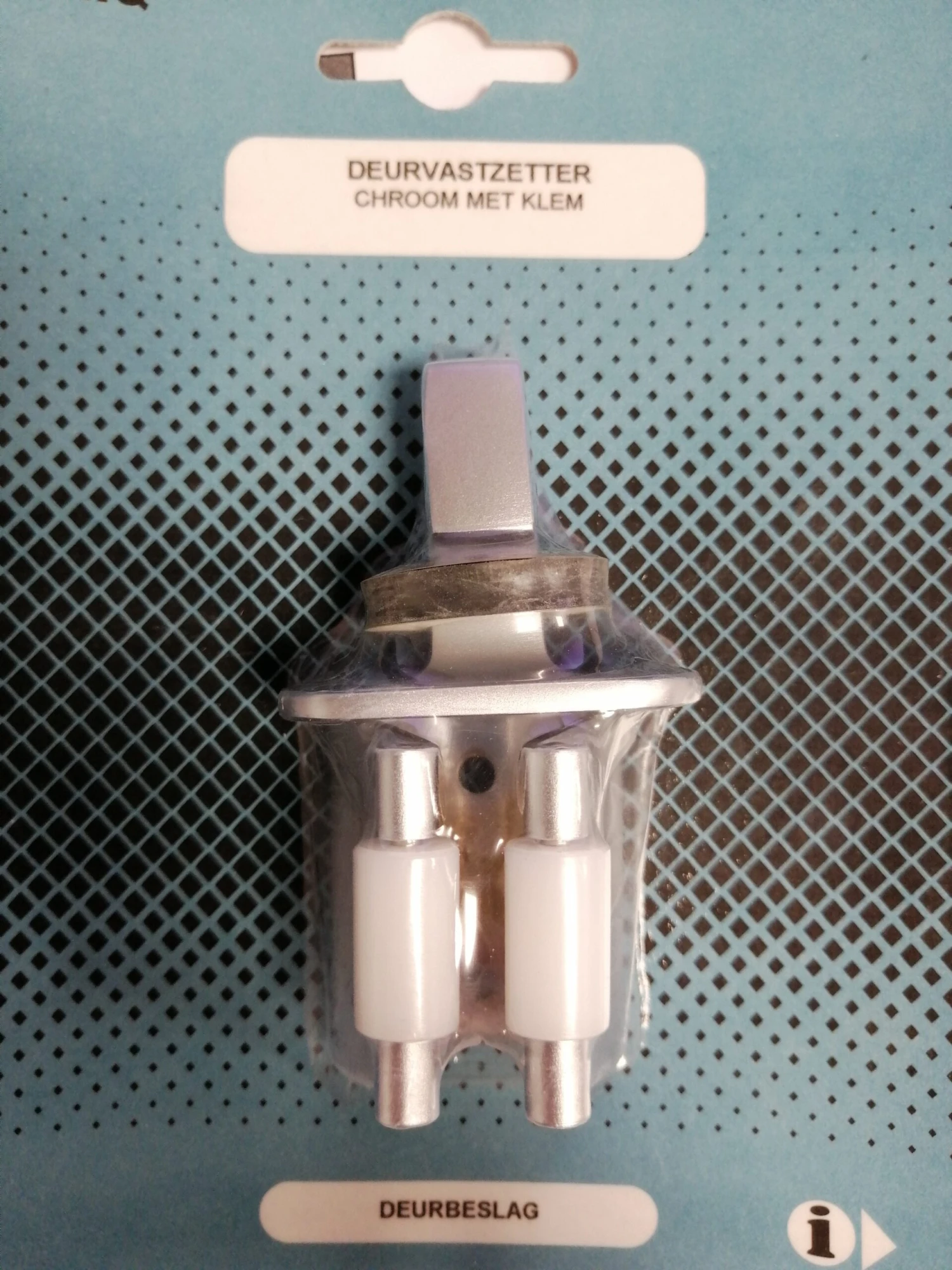Qlinq Deurvastzetter Chroom Met Klem 1 Qlinq Deurvastzetter Chroom Met Klem