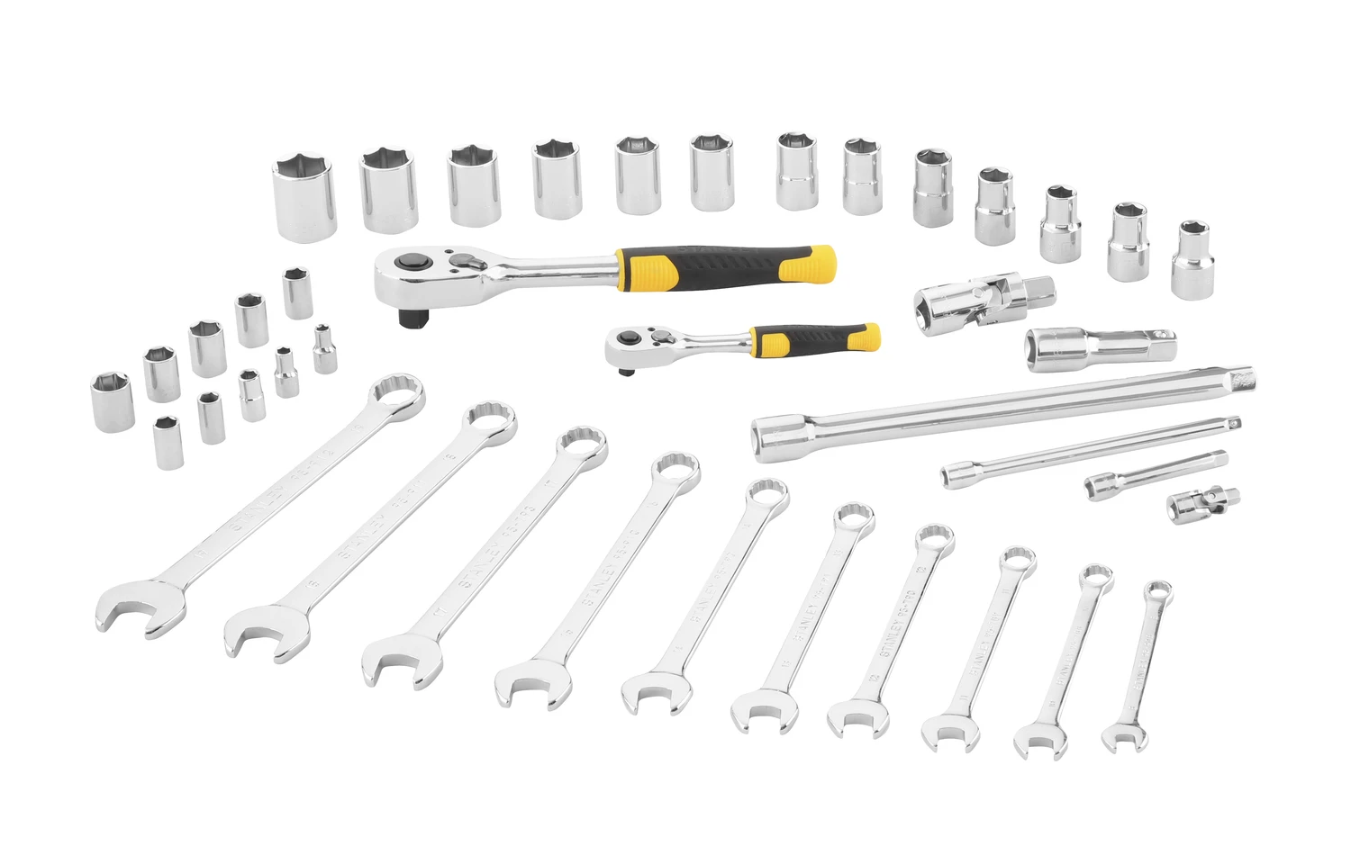 Stanley 1/2"+1/4" Dopsleutelset + Ringsteeksleutels (41 Delig) 1 Stanley 1/2"+1/4" Dopsleutelset + Ringsteeksleutels (41 Delig)