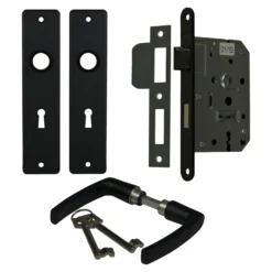 Haxo Deurgreep Set Mat Zwart Met Dag En Nacht Slot | Deurbeslag